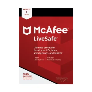 McAfee LiveSafe 1 User 1 Year